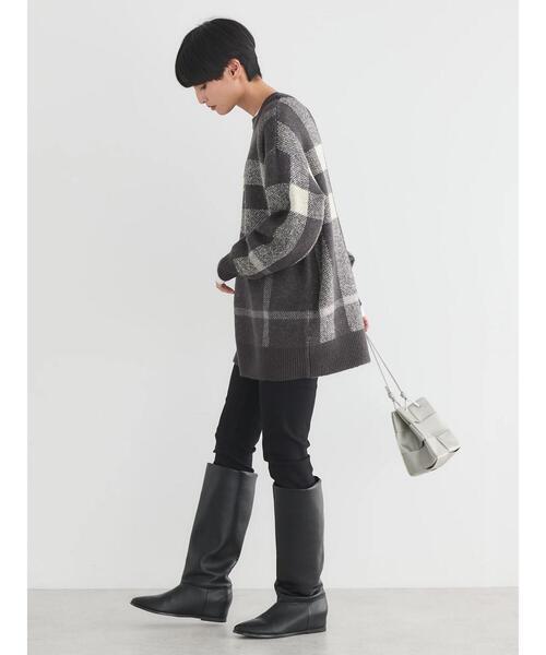 AMERICAN HOLIC（アメリカンホリック）の「ブークレチェックニットチュニック（チュニック・レディース・キャメル/グレー/アイボリー・L/M）」の19枚目の写真