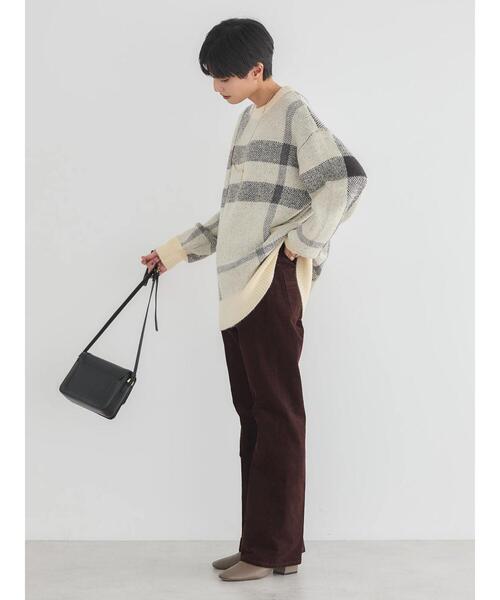 AMERICAN HOLIC（アメリカンホリック）の「ブークレチェックニットチュニック（チュニック・レディース・キャメル/グレー/アイボリー・L/M）」の15枚目の写真