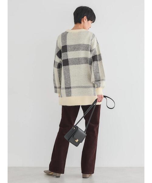 AMERICAN HOLIC（アメリカンホリック）の「ブークレチェックニットチュニック（チュニック・レディース・キャメル/グレー/アイボリー・L/M）」の14枚目の写真