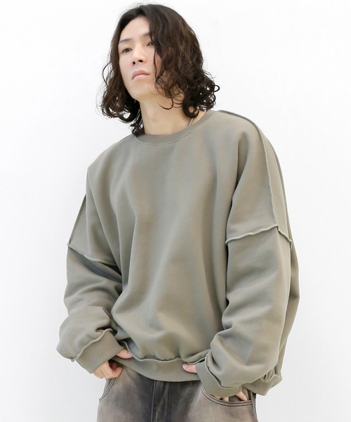 minsobi(ミンソビ)の「裏起毛オーバーロックスウェット スウェットプルオーバー(スウェット・メンズ・ブラック/グレー/カーキ・FREE)」の16枚目の写真
