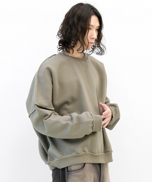 minsobi(ミンソビ)の「裏起毛オーバーロックスウェット スウェットプルオーバー(スウェット・メンズ・ブラック/グレー/カーキ・FREE)」の17枚目の写真