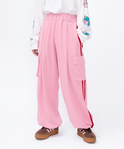 希少 POPPY あさぎーにょ ウェーブカーゴパンツ ピンク L 完売品 ジャージカーゴパンツ（カーゴパンツ）｜PUNYUS（プニュズ）の