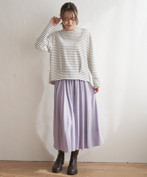 ikka（イッカ）の「リップル裾タックプルオーバー（Tシャツ/カットソー・レディース・イエロー/ブラック/ベージュ/オフホワイト・S/M/L）」の21枚目の写真