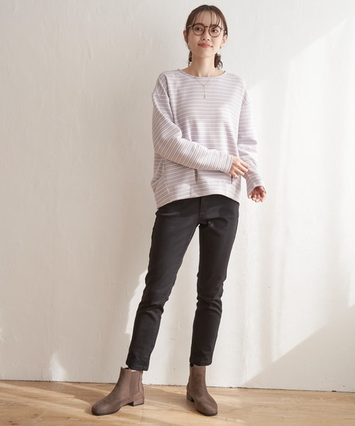 ikka（イッカ）の「リップル裾タックプルオーバー（Tシャツ/カットソー・レディース・イエロー/ブラック/ベージュ/オフホワイト・S/M/L）」の6枚目の写真