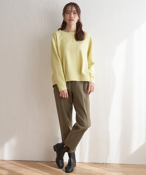 ikka（イッカ）の「リップル裾タックプルオーバー（Tシャツ/カットソー・レディース・イエロー/ブラック/ベージュ/オフホワイト・S/M/L）」の7枚目の写真