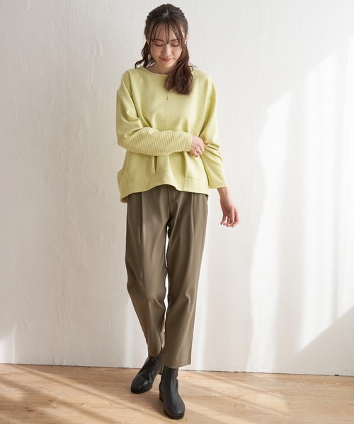 ikka（イッカ）の「リップル裾タックプルオーバー（Tシャツ/カットソー・レディース・イエロー/ブラック/ベージュ/オフホワイト・S/M/L）」の8枚目の写真