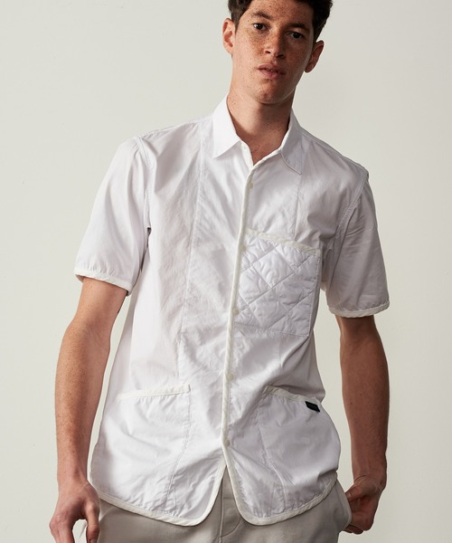 LAVENHAM（ラベンハム）の「QUILT POCKET SHORT SLEEVE SHIRT MENS / キルト ポケット ショート スリーブ シャツ メンズ（シャツ/ブラウス・メンズ・ブラック/ホワイト・M/S）」の2枚目の写真