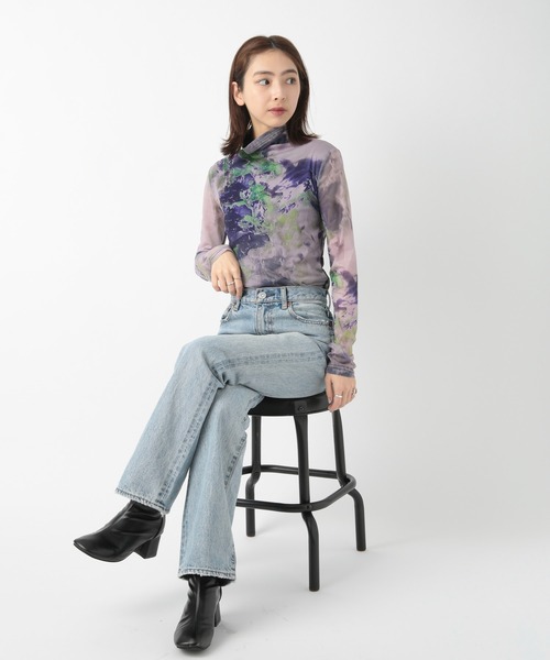 SETUP7(セットアップセブン)の「【SETUP7】シアートップス SCCH483(Tシャツ/カットソー・レディース・マルチ/パープル・FREE)」の7枚目の写真