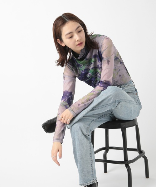 SETUP7(セットアップセブン)の「【SETUP7】シアートップス SCCH483(Tシャツ/カットソー・レディース・マルチ/パープル・FREE)」の5枚目の写真