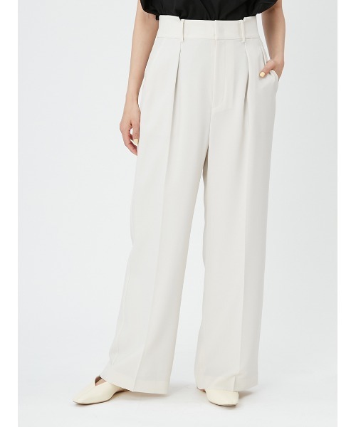 FRAY I.D（フレイアイディー）の「ツイルタックストレートパンツ（スラックス・レディース・アイボリー/ブルー/グレー・1/0）」の7枚目の写真