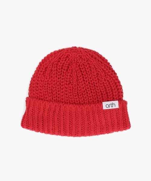 arth(アース)の「arth Recycle Co Rib Watch / アース(ニットキャップ/ビーニー・メンズ・ピンク/レッド/イエロー/ライトベージュ/ブラック・57~59cm)」の5枚目の写真