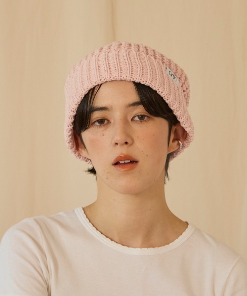 arth(アース)の「arth Recycle Co Rib Watch / アース(ニットキャップ/ビーニー・メンズ・ピンク/レッド/イエロー/ライトベージュ/ブラック・57~59cm)」の4枚目の写真