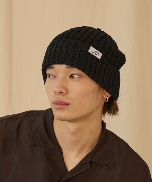 arth(アース)の「arth Recycle Co Rib Watch / アース(ニットキャップ/ビーニー・メンズ・ピンク/レッド/イエロー/ライトベージュ/ブラック・57~59cm)」の1枚目の写真