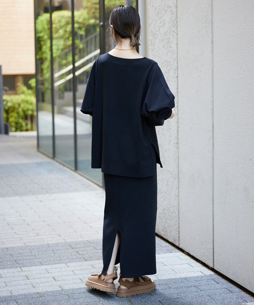 SLOBE IENA 40/-ポンチボートネックニュアンスプルオーバー SLOBE IENA（スローブイエナ）の「40/-ポンチボートネック