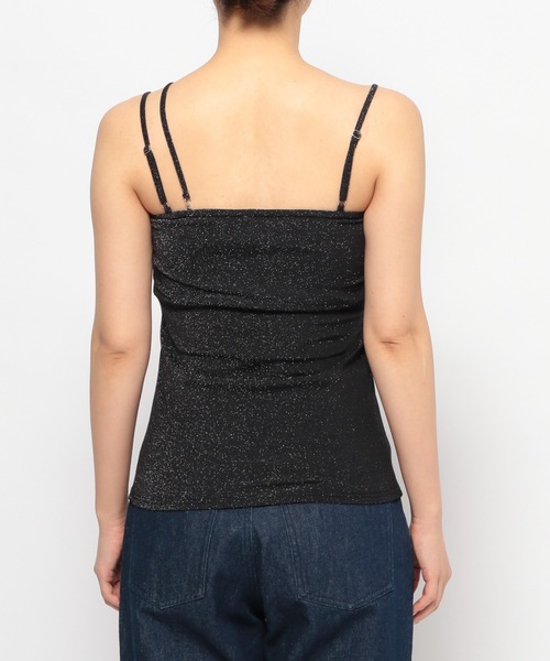 mysty woman（ミスティウーマン）の「ビジューストリングラメキャミ　108218（キャミソール・レディース・ブラック/アイボリー/ライトグリーン・FREE）」の8枚目の写真