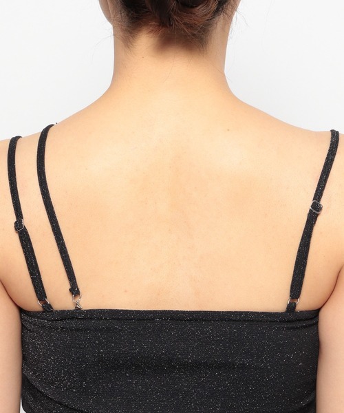 mysty woman（ミスティウーマン）の「ビジューストリングラメキャミ　108218（キャミソール・レディース・ブラック/アイボリー/ライトグリーン・FREE）」の9枚目の写真