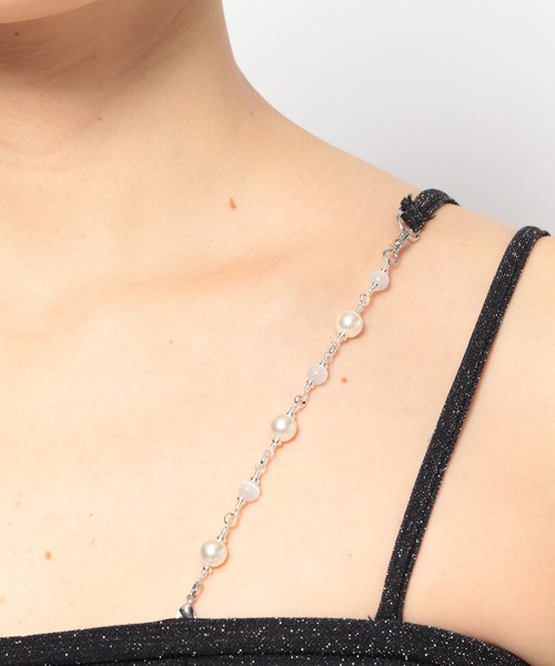 mysty woman（ミスティウーマン）の「ビジューストリングラメキャミ　108218（キャミソール・レディース・ブラック/アイボリー/ライトグリーン・FREE）」の12枚目の写真