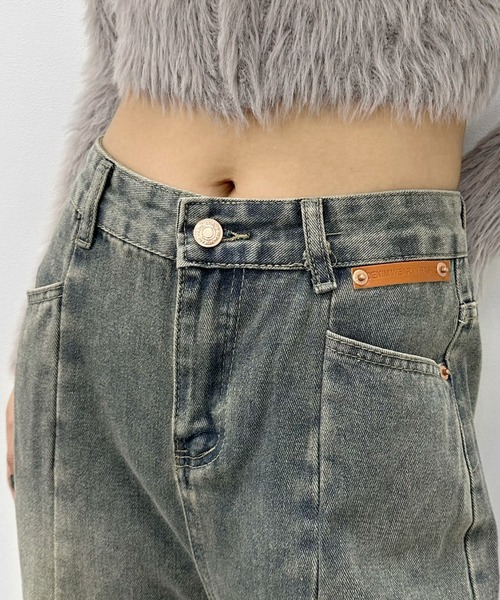 LVEU.（ラブユ.）の「【LVEU.】切り替えデザインウォッシュデニムパンツ / ボトムス デニム パンツ ヴィンテージ インディゴ ワイド ルーズ ブルー（デニムパンツ・レディース・ブルー・FREE）」の10枚目の写真