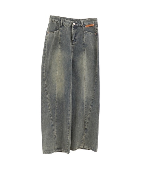 LVEU.（ラブユ.）の「【LVEU.】切り替えデザインウォッシュデニムパンツ / ボトムス デニム パンツ ヴィンテージ インディゴ ワイド ルーズ ブルー（デニムパンツ・レディース・ブルー・FREE）」の18枚目の写真