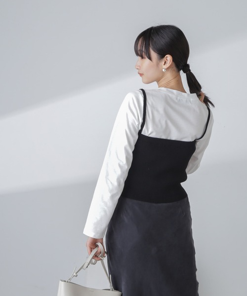 NANO universe（ナノユニバース）の「3WAYニットビスチェセットTee（Tシャツ/カットソー・レディース・ベージュ/パープル/ブラック・FREE）」の12枚目の写真