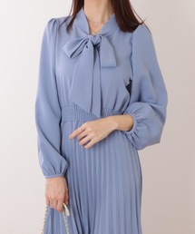 パフスリーブ」に該当するワンピース/ドレス（プリーツ）ファッション  