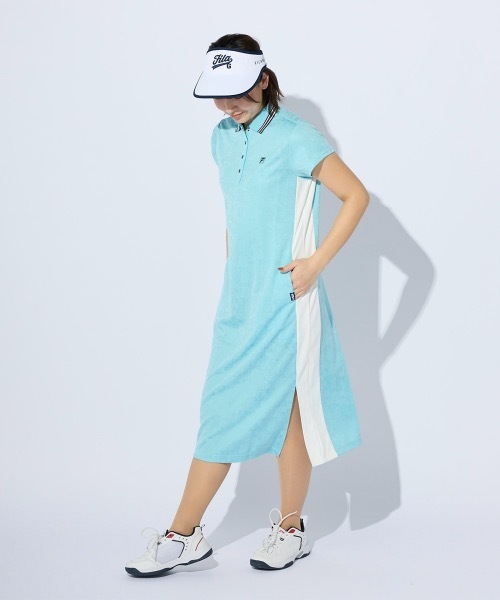 ✶大きいサイズ LL✶ フィラゴルフ 半袖 ポロ ワンピース FILA ゴルフウェア レディース ワンピース 半袖 50代 40代 30代