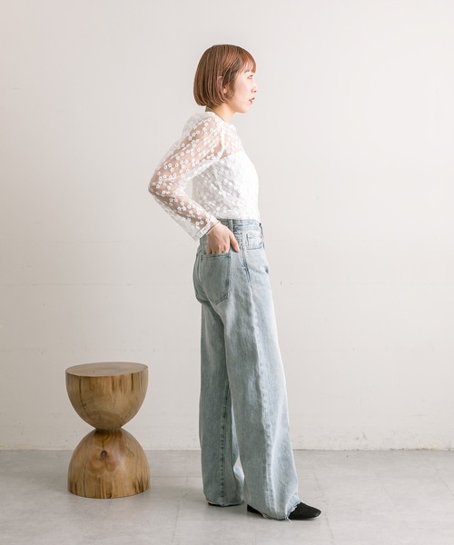 mystic（ミスティック）の「【3色展開】レースパワショルブラウス（シャツ/ブラウス・レディース・オフホワイト/ベージュ/ブラック・FREE）」の20枚目の写真