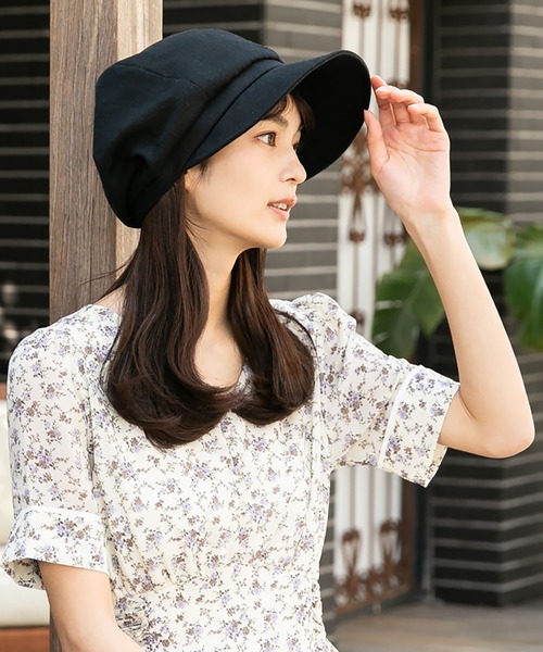 QUEENHEAD(クイーンヘッド)の「つば広シンプルキャスケット(キャスケット・レディース・ブラック/グレー/ブラウン/ナチュラル・X-LARGE/XX-LARGE/FREE)」の6枚目の写真