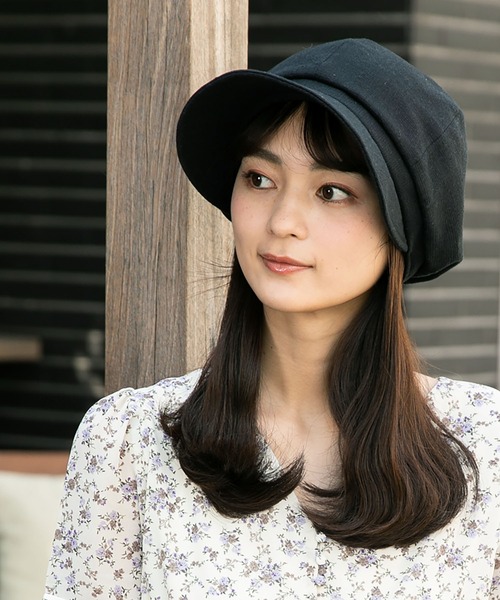 QUEENHEAD(クイーンヘッド)の「つば広シンプルキャスケット(キャスケット・レディース・ブラック/グレー/ブラウン/ナチュラル・X-LARGE/XX-LARGE/FREE)」の5枚目の写真