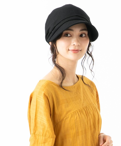 QUEENHEAD(クイーンヘッド)の「つば広シンプルキャスケット(キャスケット・レディース・ブラック/グレー/ブラウン/ナチュラル・X-LARGE/XX-LARGE/FREE)」の10枚目の写真