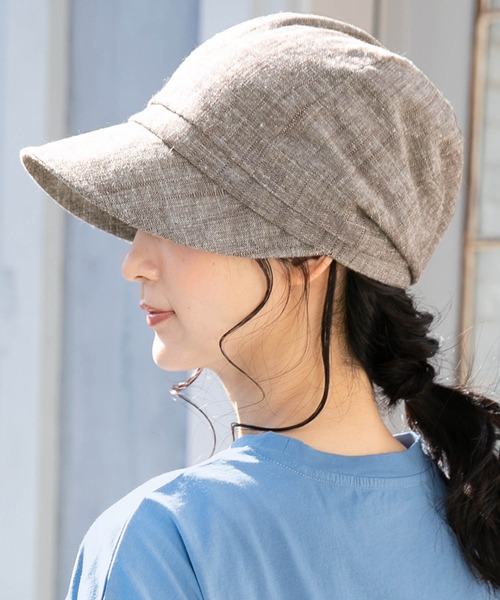 QUEENHEAD(クイーンヘッド)の「つば広シンプルキャスケット(キャスケット・レディース・ブラック/グレー/ブラウン/ナチュラル・X-LARGE/XX-LARGE/FREE)」の20枚目の写真