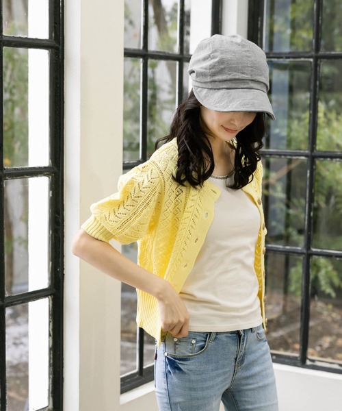 QUEENHEAD(クイーンヘッド)の「つば広シンプルキャスケット(キャスケット・レディース・ブラック/グレー/ブラウン/ナチュラル・X-LARGE/XX-LARGE/FREE)」の14枚目の写真