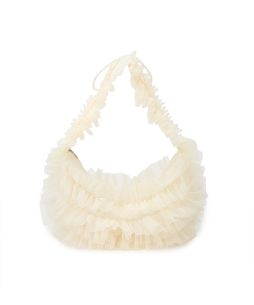 VIS（ビス）の「CASUAL チュールフリルショルダー（ショルダーバッグ・レディース・ブラック/キナリ・FREE）」の16枚目の写真