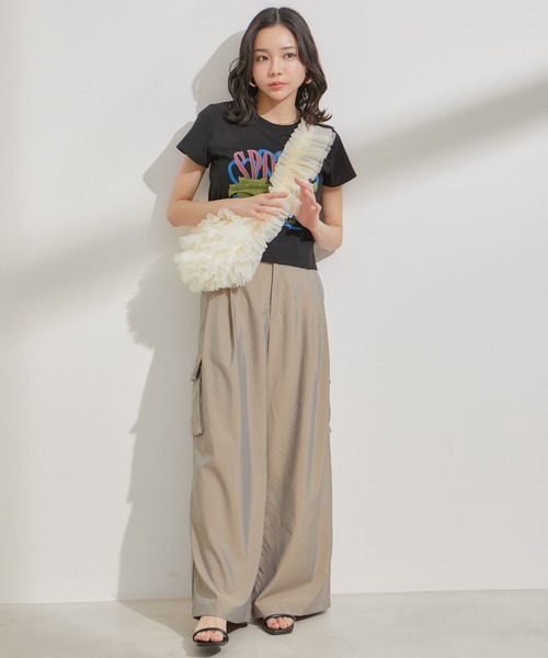 VIS（ビス）の「CASUAL チュールフリルショルダー（ショルダーバッグ・レディース・ブラック/キナリ・FREE）」の19枚目の写真