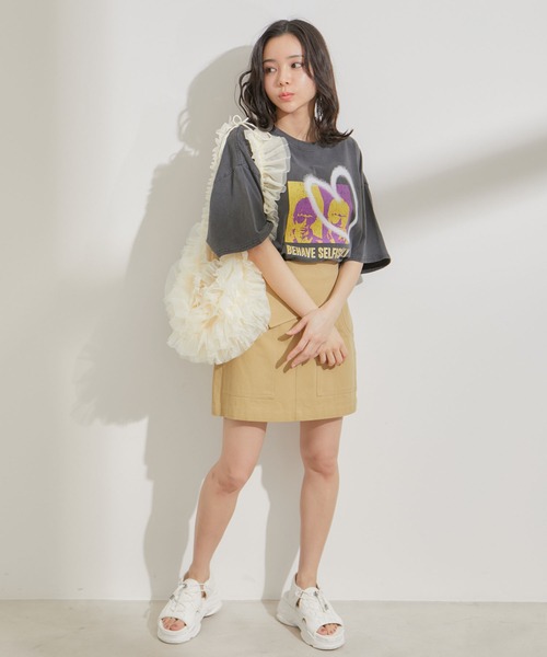 VIS（ビス）の「CASUAL チュールフリルショルダー（ショルダーバッグ・レディース・ブラック/キナリ・FREE）」の22枚目の写真