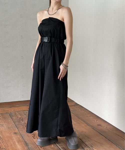 Per sist ence（パーシエンス）の「ベルト付きナイロンベアトップジャンスカ（ワンピース・レディース・オフホワイト/グレー/ブラック/グレイッシュベージュ/カーキ・FREE）」の11枚目の写真