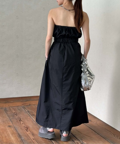 Per sist ence（パーシエンス）の「ベルト付きナイロンベアトップジャンスカ（ワンピース・レディース・オフホワイト/グレー/ブラック/グレイッシュベージュ/カーキ・FREE）」の14枚目の写真