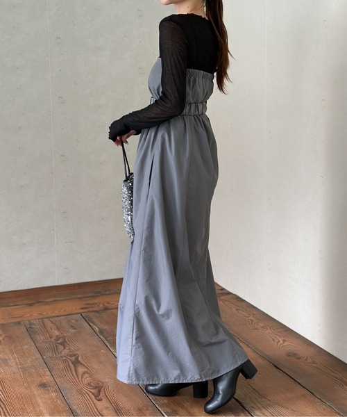 Per sist ence（パーシエンス）の「ベルト付きナイロンベアトップジャンスカ（ワンピース・レディース・オフホワイト/グレー/ブラック/グレイッシュベージュ/カーキ・FREE）」の21枚目の写真