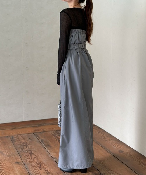 Per sist ence（パーシエンス）の「ベルト付きナイロンベアトップジャンスカ（ワンピース・レディース・オフホワイト/グレー/ブラック/グレイッシュベージュ/カーキ・FREE）」の22枚目の写真