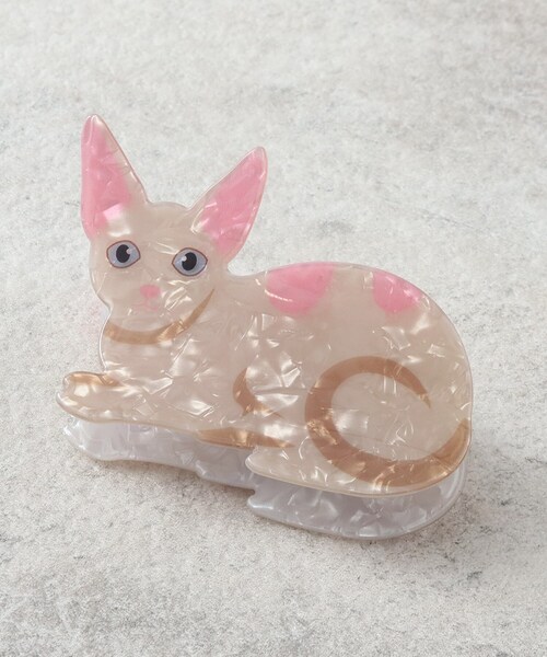 ITS'DEMO(イッツデモ)の「猫 バンス(その他ヘアアクセサリー・レディース・レッド系/アイボリー/グレー・00)」の2枚目の写真