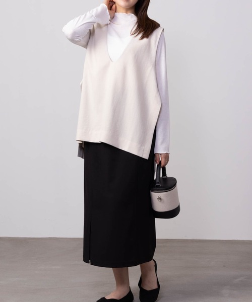 HusHusH（ハッシュアッシュ）の「HusHusH ハッシュアッシュ リネンライクジレ（ベスト・レディース・ブラック/アイボリー・L/M/S）」の11枚目の写真