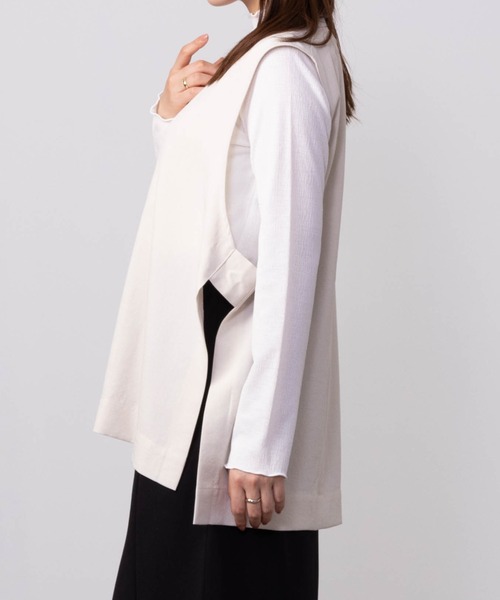 HusHusH（ハッシュアッシュ）の「HusHusH ハッシュアッシュ リネンライクジレ（ベスト・レディース・ブラック/アイボリー・L/M/S）」の9枚目の写真