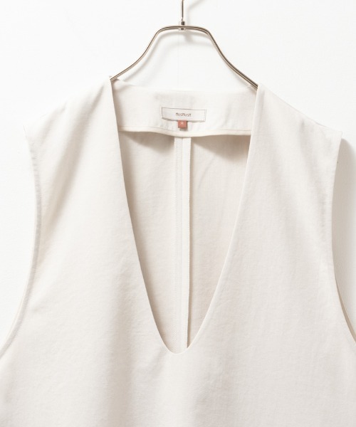 HusHusH（ハッシュアッシュ）の「HusHusH ハッシュアッシュ リネンライクジレ（ベスト・レディース・ブラック/アイボリー・L/M/S）」の5枚目の写真