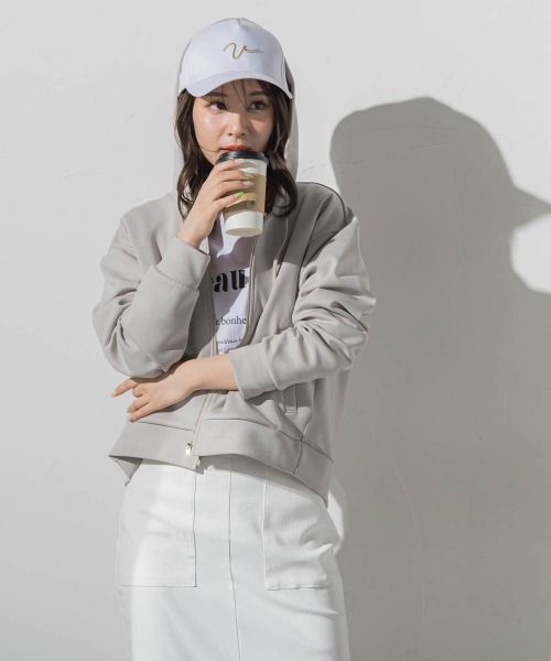 VICKY(ビッキー)の「【春アウター】ダンボールZIPパーカー《セットアップ対応/手洗い可能》(パーカー・レディース・ブラック/グレー/カーキ・M)」の16枚目の写真