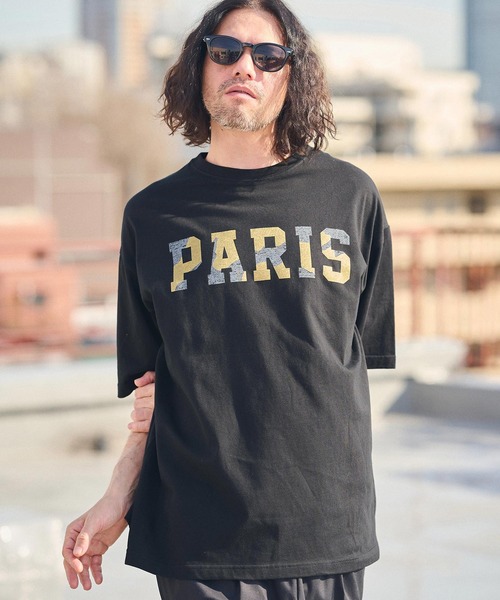 CAMBIO(カンビオ)の「mt8926- ビッグシルエットプリントTシャツ(PARIS)(Tシャツ/カットソー・メンズ・ブラック/ホワイト/ネイビー・S/M/L/XL)」の5枚目の写真
