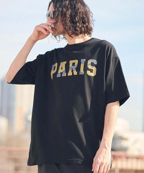CAMBIO(カンビオ)の「mt8926- ビッグシルエットプリントTシャツ(PARIS)(Tシャツ/カットソー・メンズ・ブラック/ホワイト/ネイビー・S/M/L/XL)」の6枚目の写真