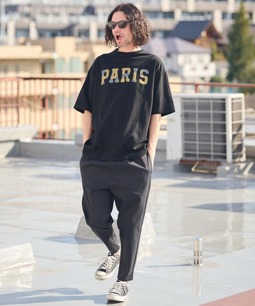 CAMBIO(カンビオ)の「mt8926- ビッグシルエットプリントTシャツ(PARIS)(Tシャツ/カットソー・メンズ・ブラック/ホワイト/ネイビー・S/M/L/XL)」の7枚目の写真