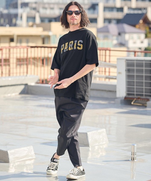 CAMBIO(カンビオ)の「mt8926- ビッグシルエットプリントTシャツ(PARIS)(Tシャツ/カットソー・メンズ・ブラック/ホワイト/ネイビー・S/M/L/XL)」の8枚目の写真