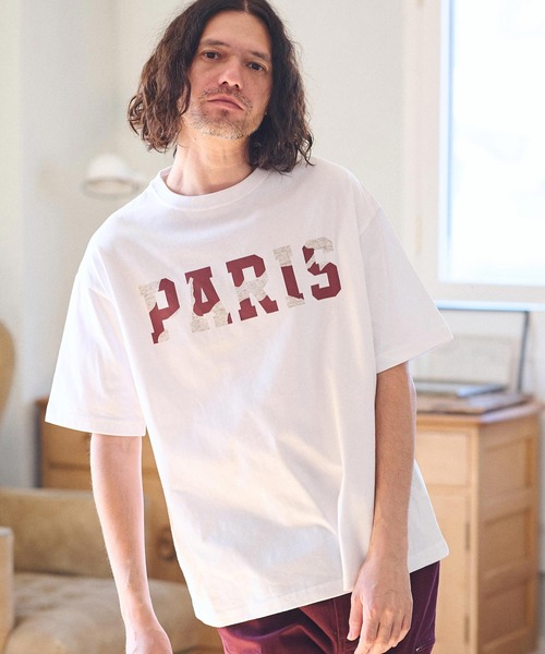 CAMBIO(カンビオ)の「mt8926- ビッグシルエットプリントTシャツ(PARIS)(Tシャツ/カットソー・メンズ・ブラック/ホワイト/ネイビー・S/M/L/XL)」の9枚目の写真
