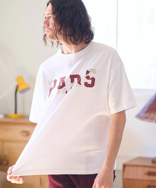 CAMBIO(カンビオ)の「mt8926- ビッグシルエットプリントTシャツ(PARIS)(Tシャツ/カットソー・メンズ・ブラック/ホワイト/ネイビー・S/M/L/XL)」の10枚目の写真